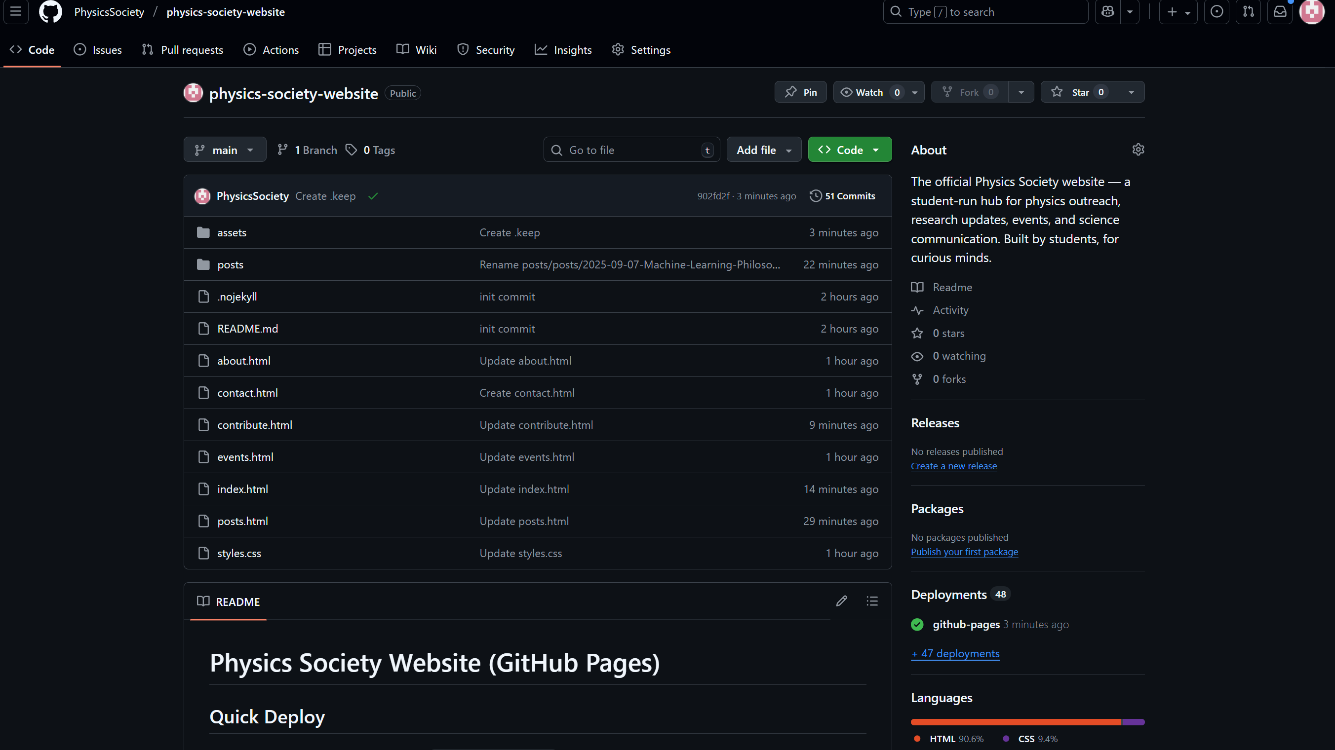 Screenshot: GitHub repository homepage
