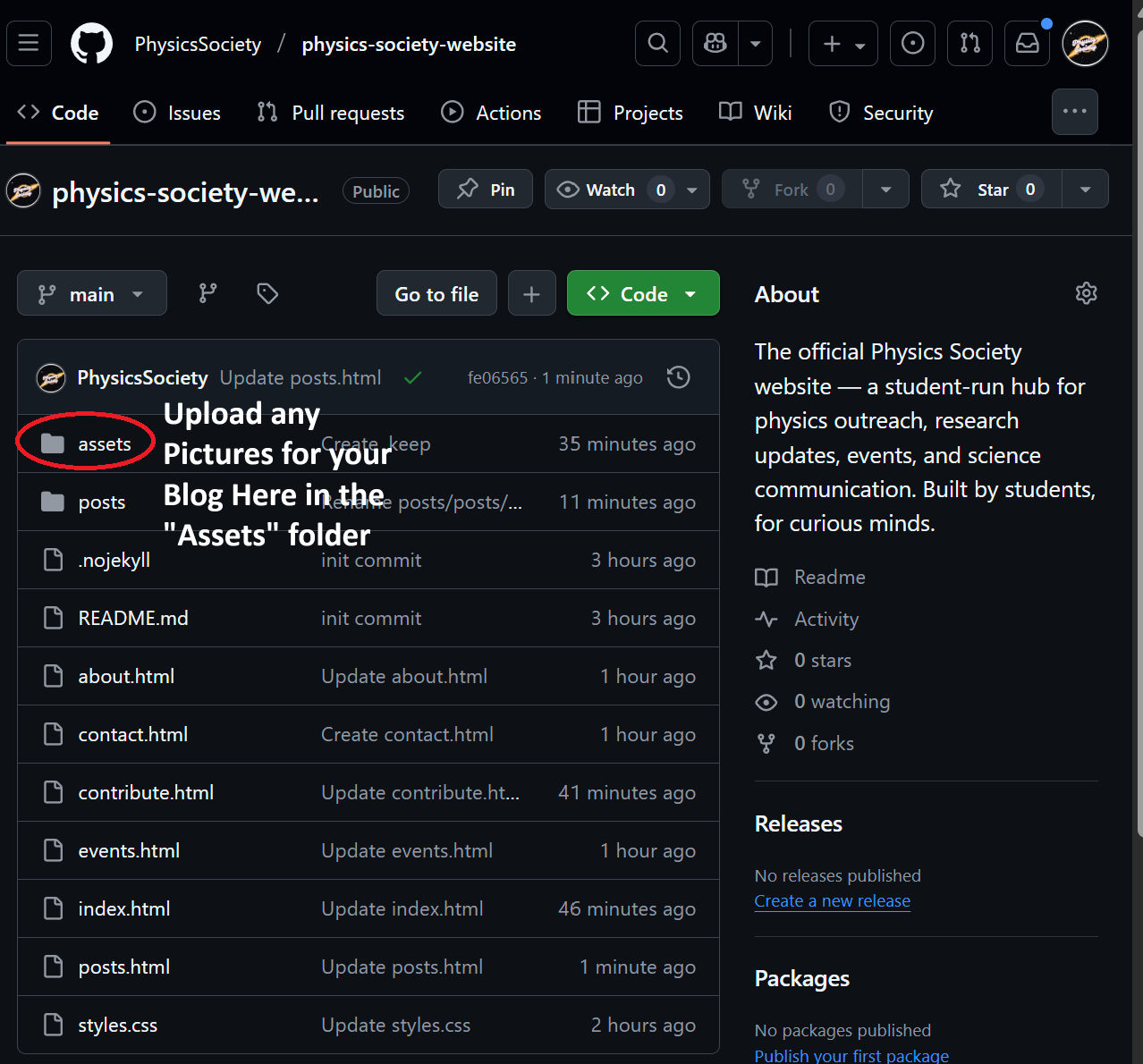 Screenshot: Uploading images